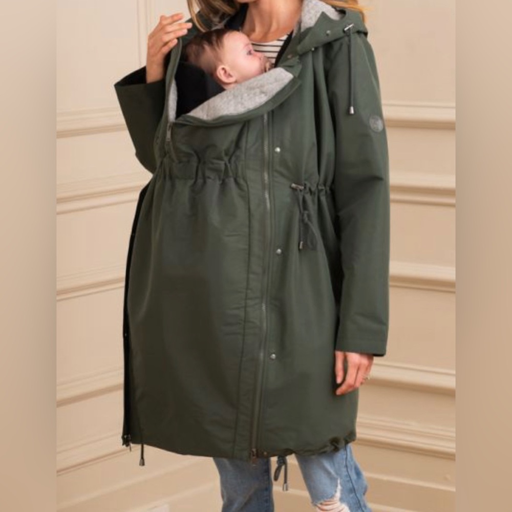 Seraphine Khaki 4 in 1 Maternity & Babywearing Parka Size US 6